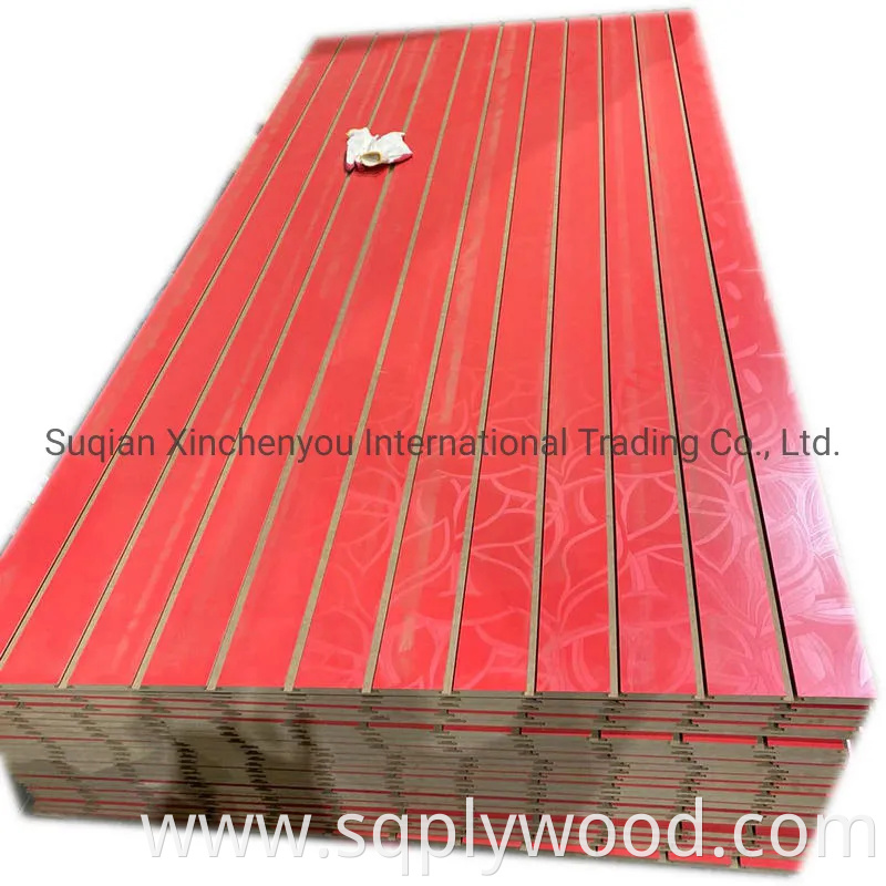 China Factory Produce 7-11 grooves Melamine Faced MDF/Slot MDF